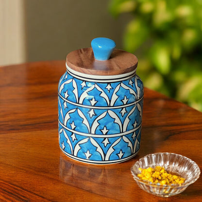 Blue Mughal Garden Jar (Set of 1)