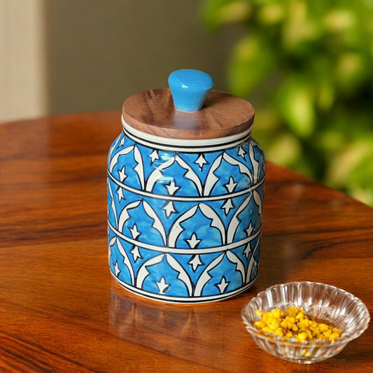 Blue Mughal Garden Jar (Set of 1)