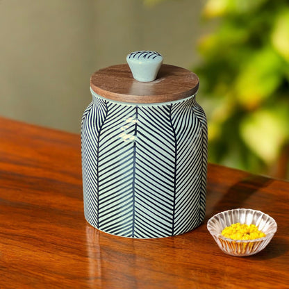 Black Lines Jar (Set of 1)