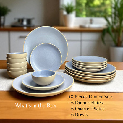 Earthy Blue Dinner set (18pcs)
