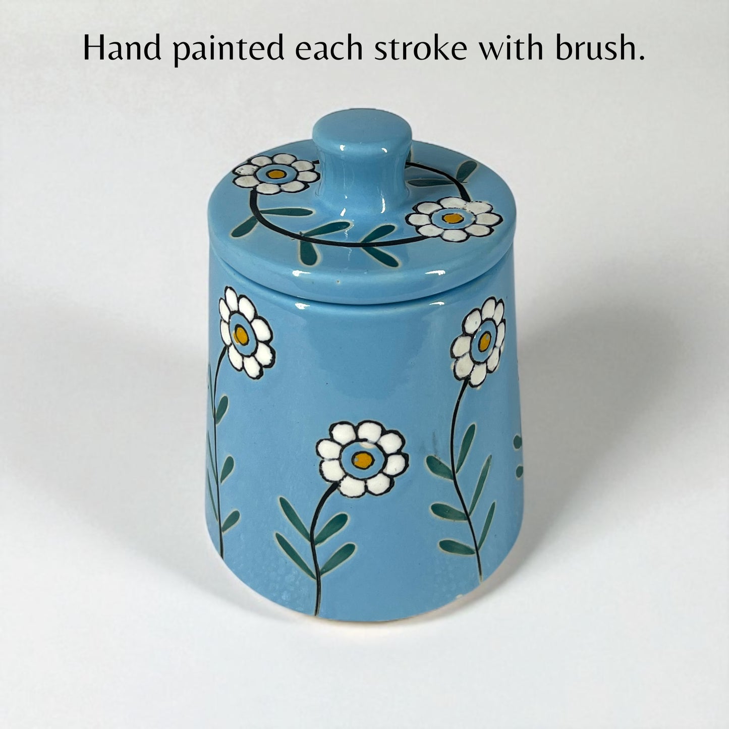 Floral Blue Jar