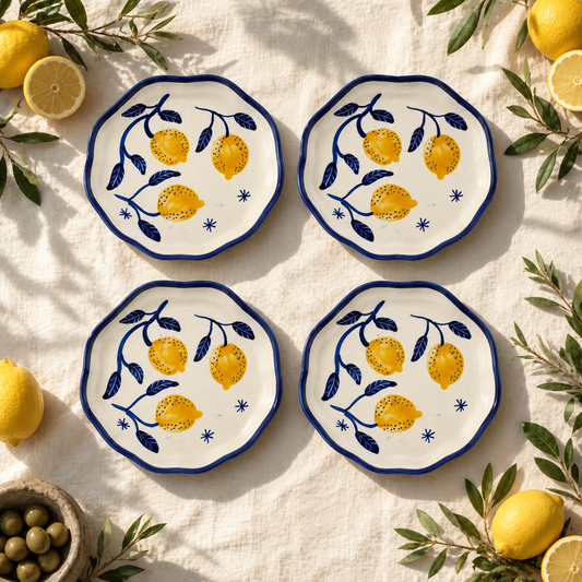 Four Lemon Snack/Dessert Plates