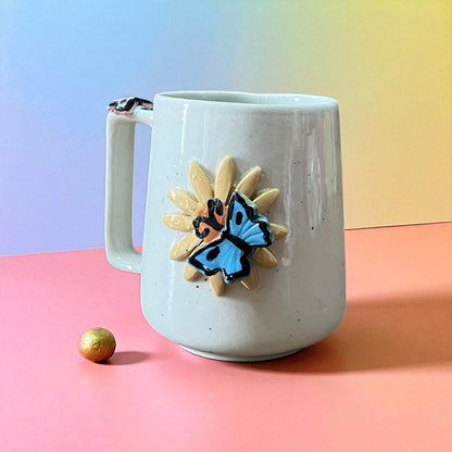 Butterfly on the Floral Mug