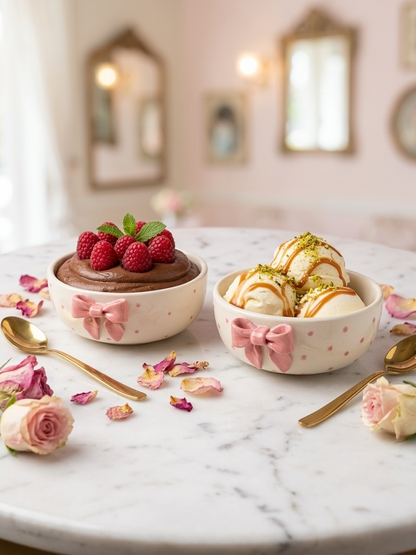 Pink Bow Bowls (Pack of 2)