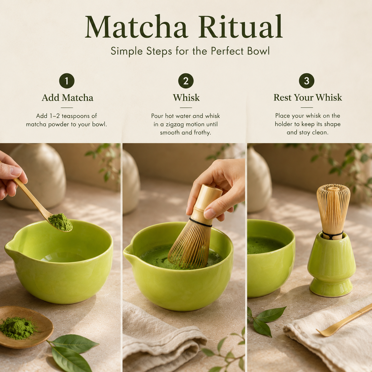 Green Matcha Bowl Set