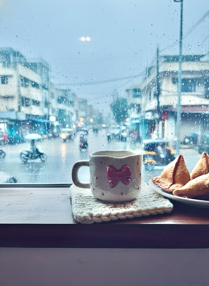 The Ribbon Mug Offwhite (Pack of 2)