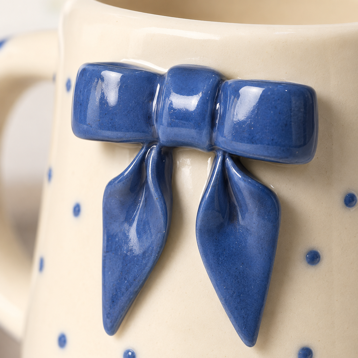 Blue Polka & Bows Mug