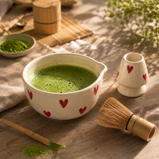 Hearts Matcha Bowl Set