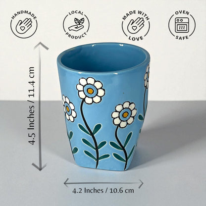 Floral Blue Glass