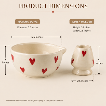 Hearts Matcha Bowl Set