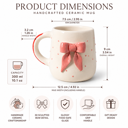 Pink Bow Polka Dot Mug