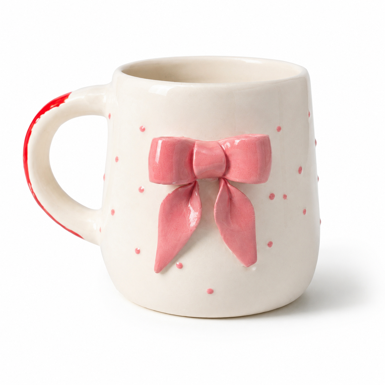 Pink Bow Polka Dot Mug