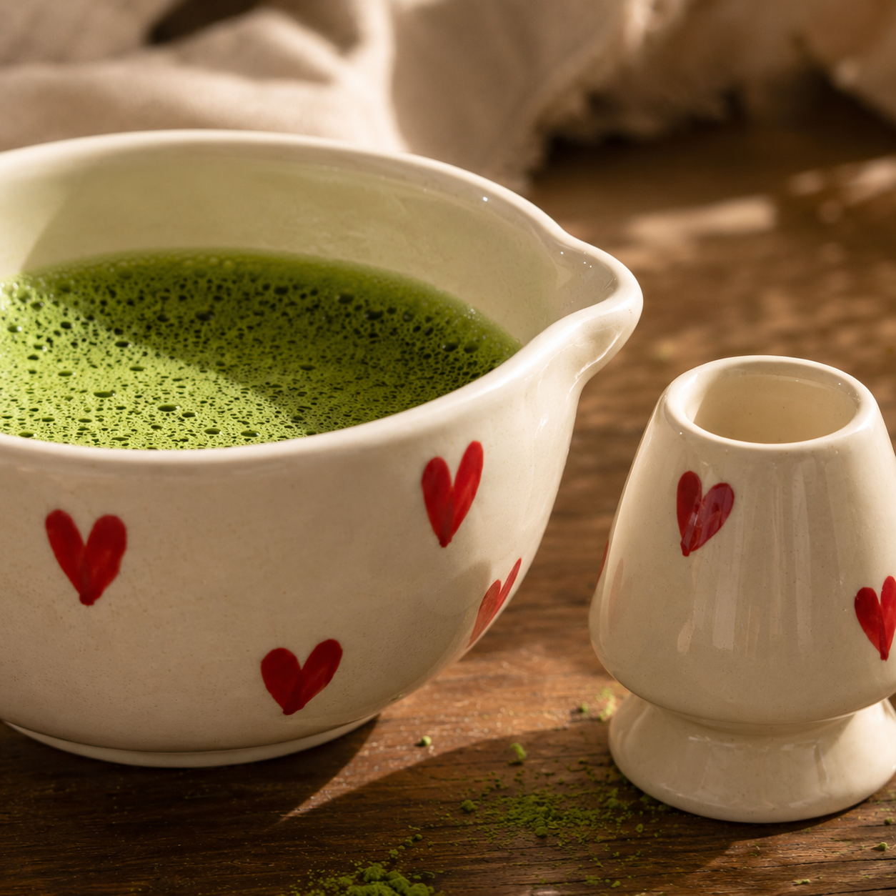 Hearts Matcha Bowl Set
