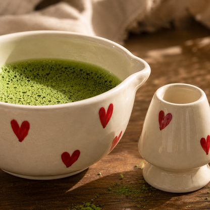 Hearts Matcha Bowl Set