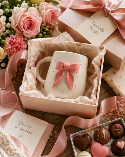 Pink Bow Polka Dot Mug