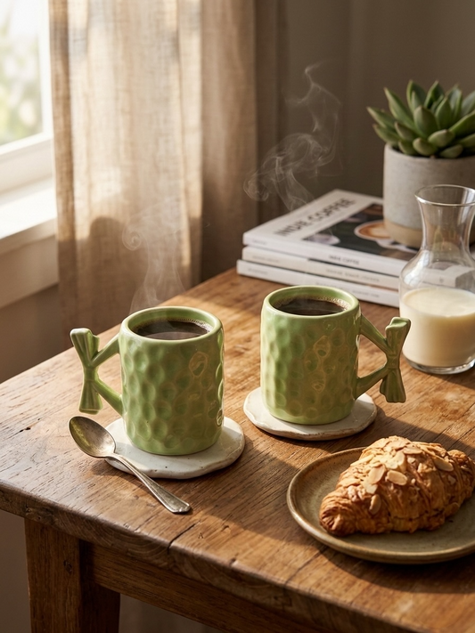 Green Ribbon Mugs (Pack of 2)