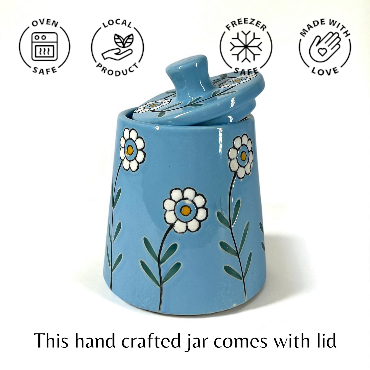 Floral Blue Jar