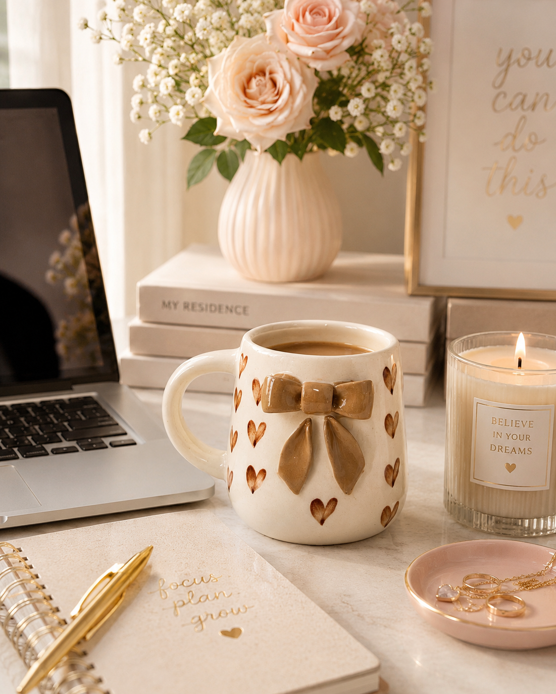 Brown Bow Love Mug