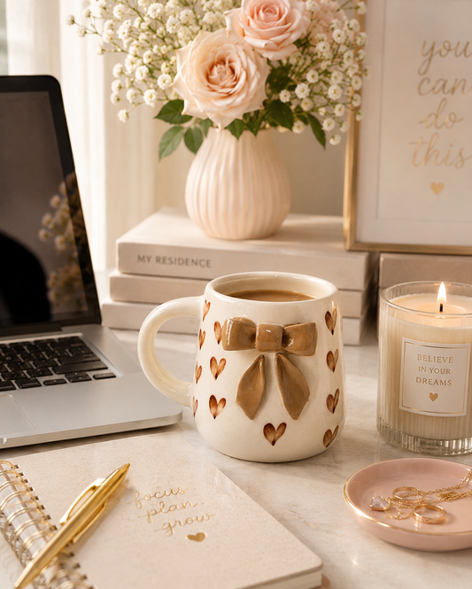 Brown Bow Love Mug