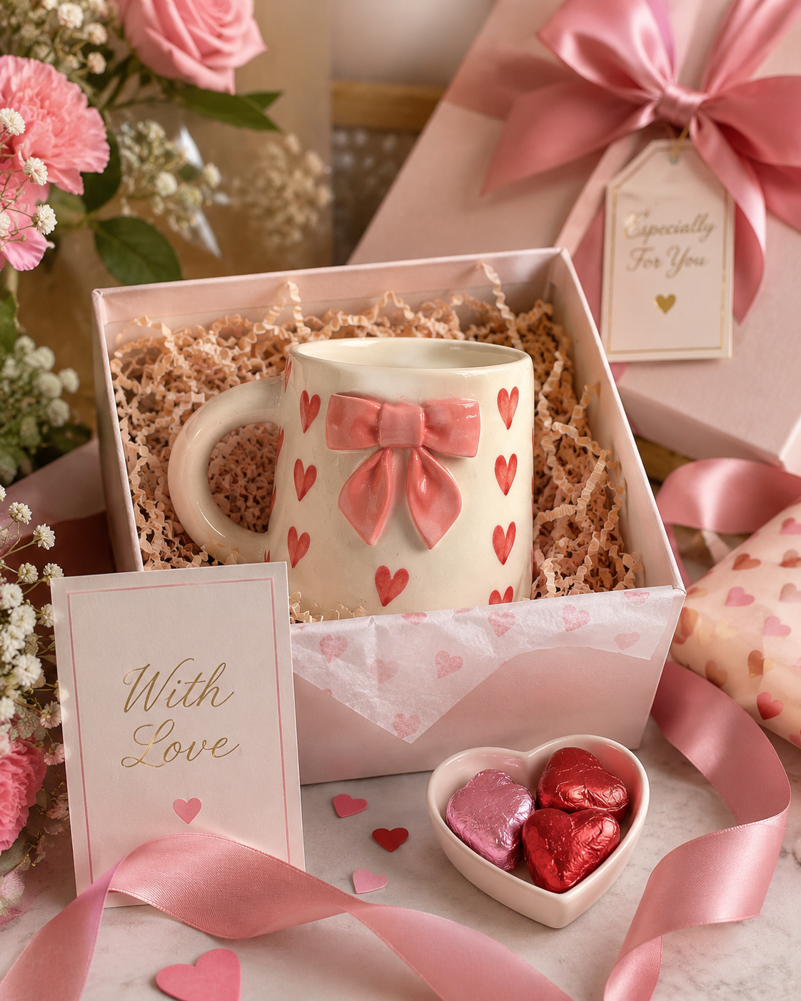 Pink Bow Love Mug