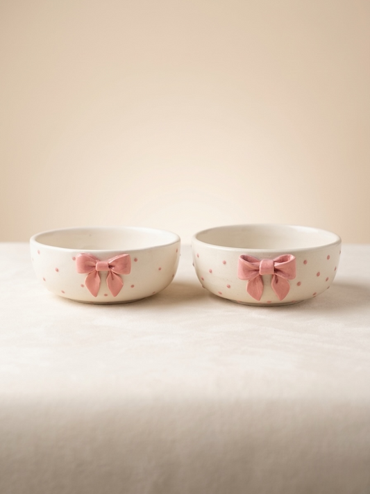 Pink Bow Bowls (Pack of 2)