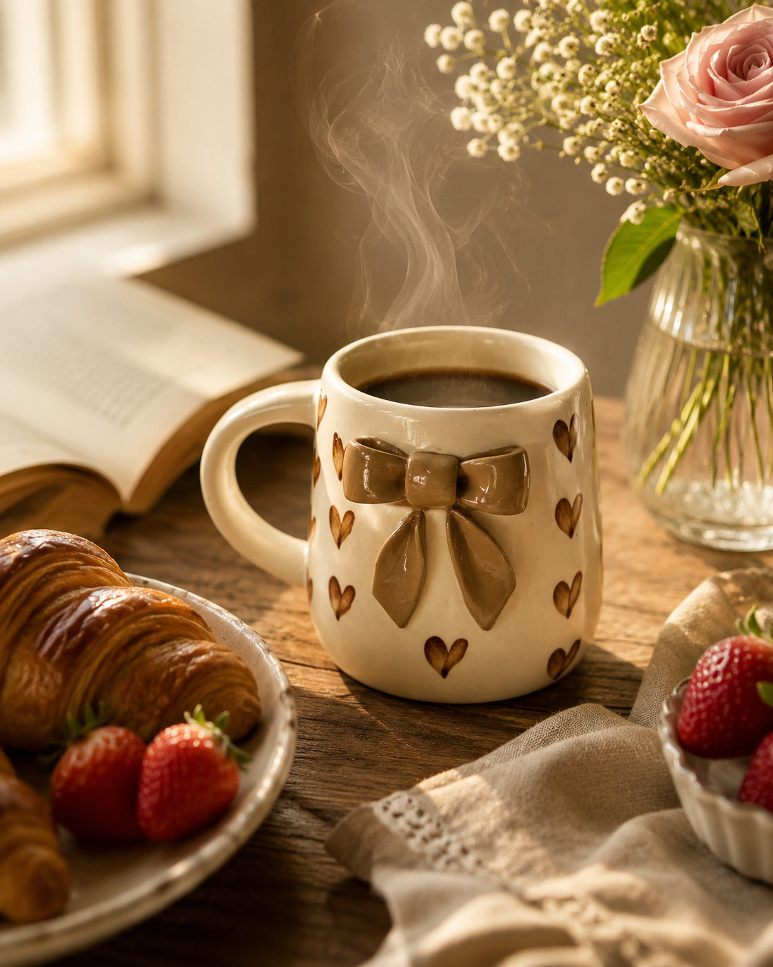 Brown Bow Love Mug