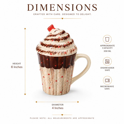 Whipped Cocoa Ceramic Mug with Lid