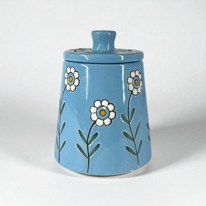 Floral Blue Jar