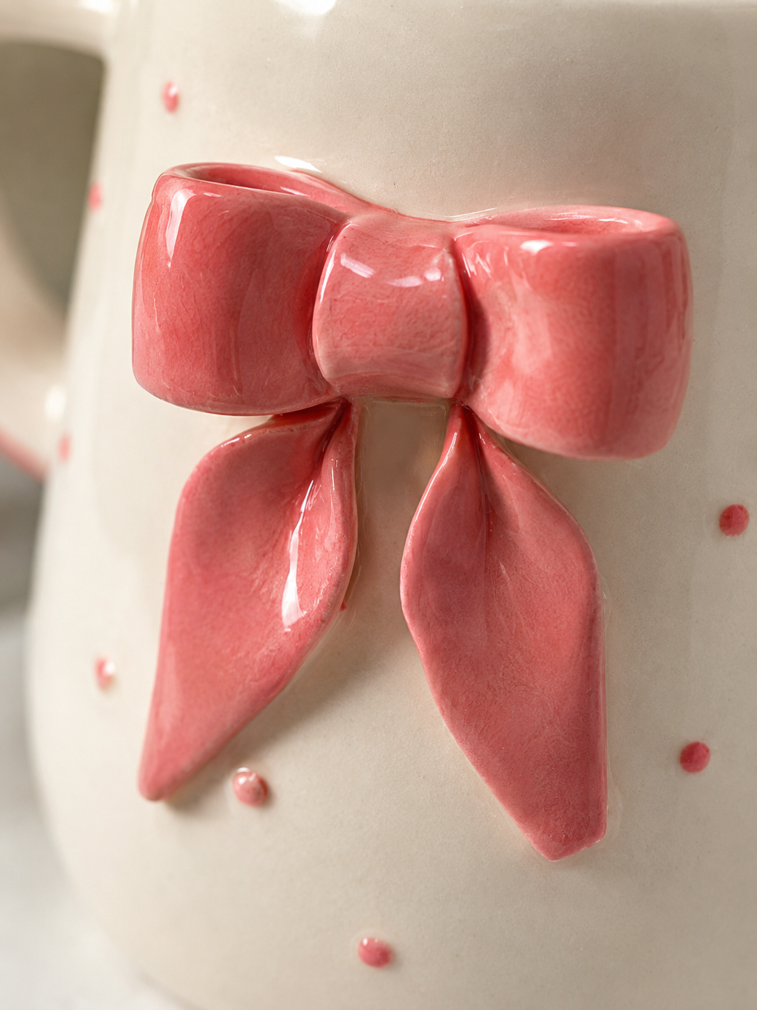 Pink Bow Polka Dot Mug