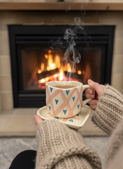 Big WholeHeart Mug Saucer