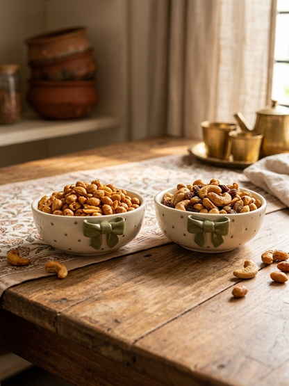 Green Bow Bowls (Pack of 2)