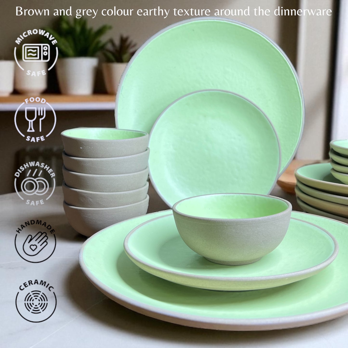 Earthy Mint Dinner set (18pcs)