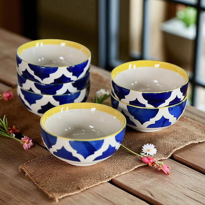 The Moroccan Blue Bowls Set of 6