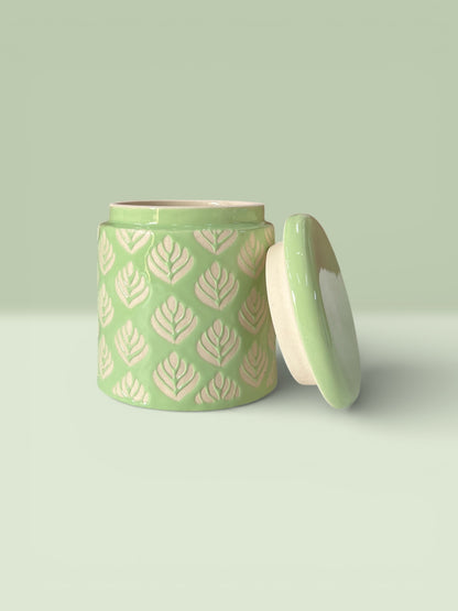 Pastel Green Design Jars Pack of 2