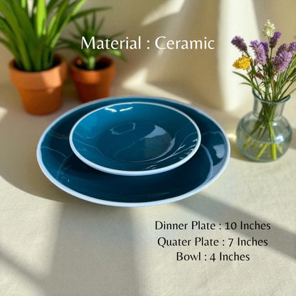 Peacock Green Dinner Set (12 Pcs)