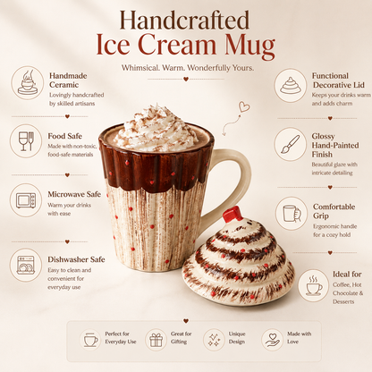 Whipped Cocoa Ceramic Mug with Lid