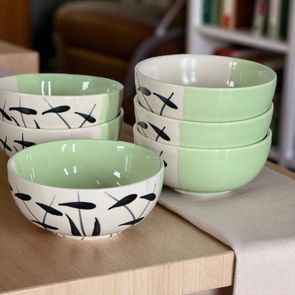 The Green Leaf Bowls Set of 6