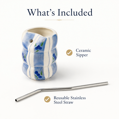 Blueberry Sipper Mug with Straw