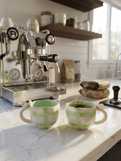 Green Check Mugs