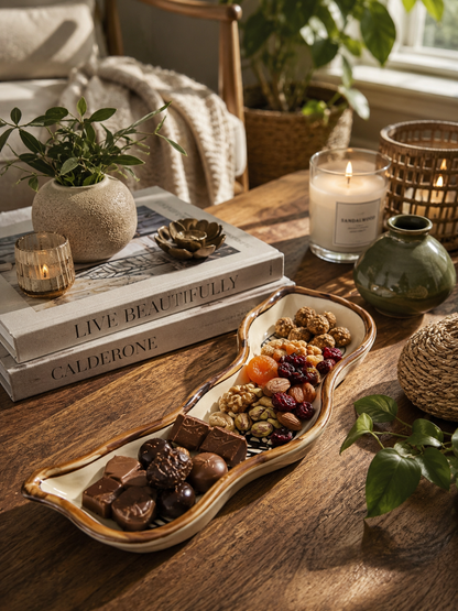 Leaf Brown Artisan Tray