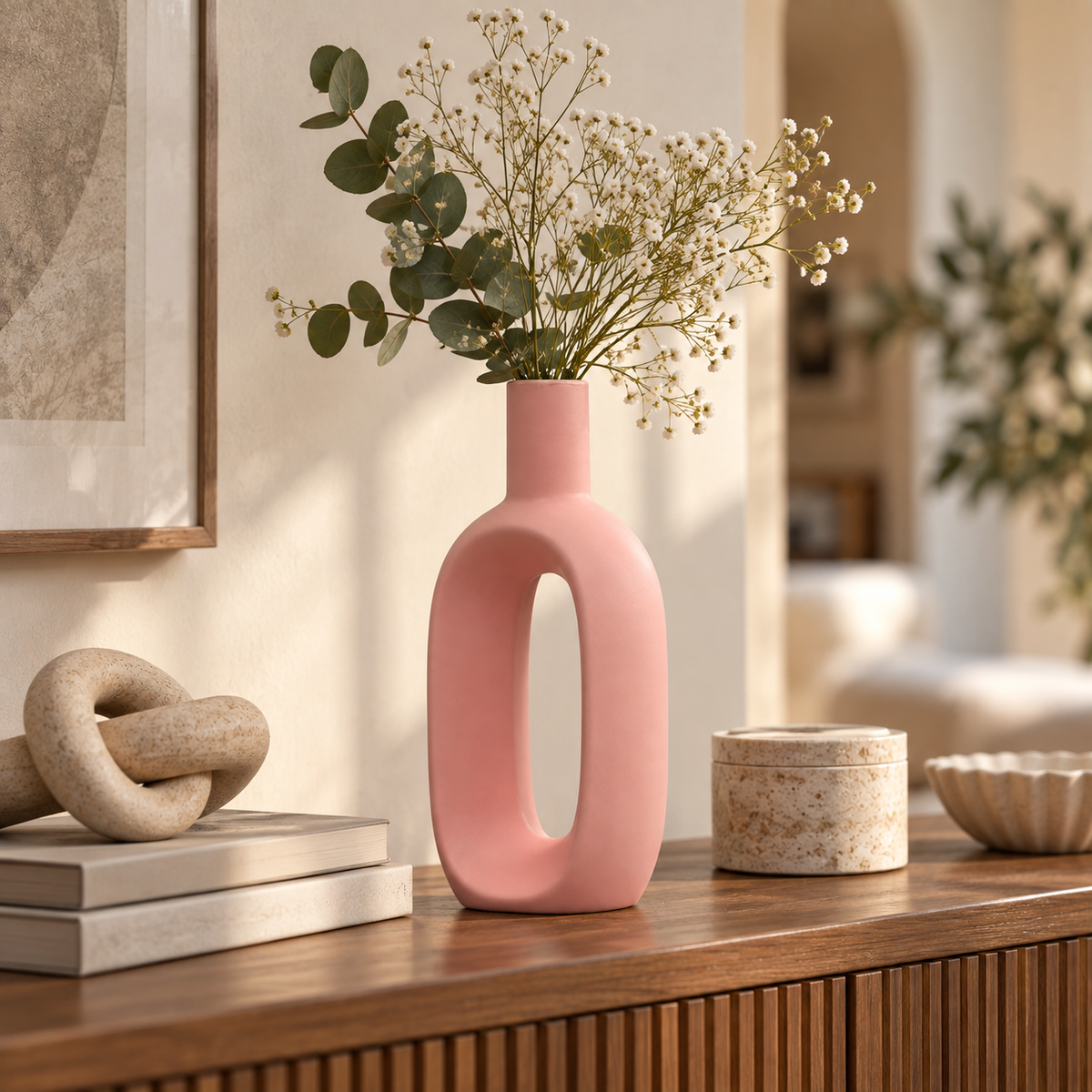Hollow Pink Vase