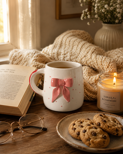 Pink Bow Polka Dot Mug