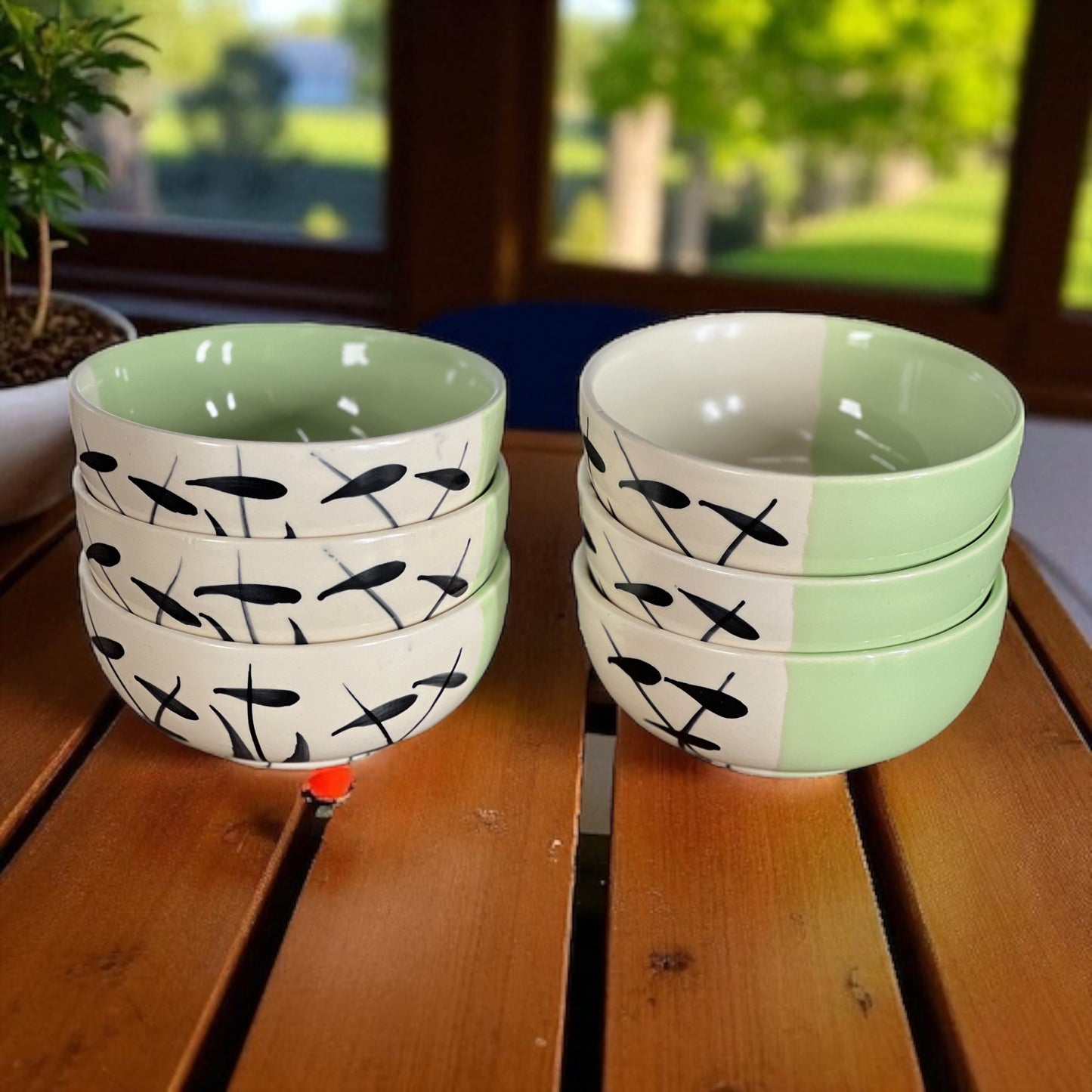 The Green Leaf Bowls Set of 6