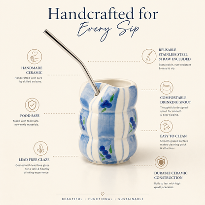 Blueberry Sipper Mug with Straw