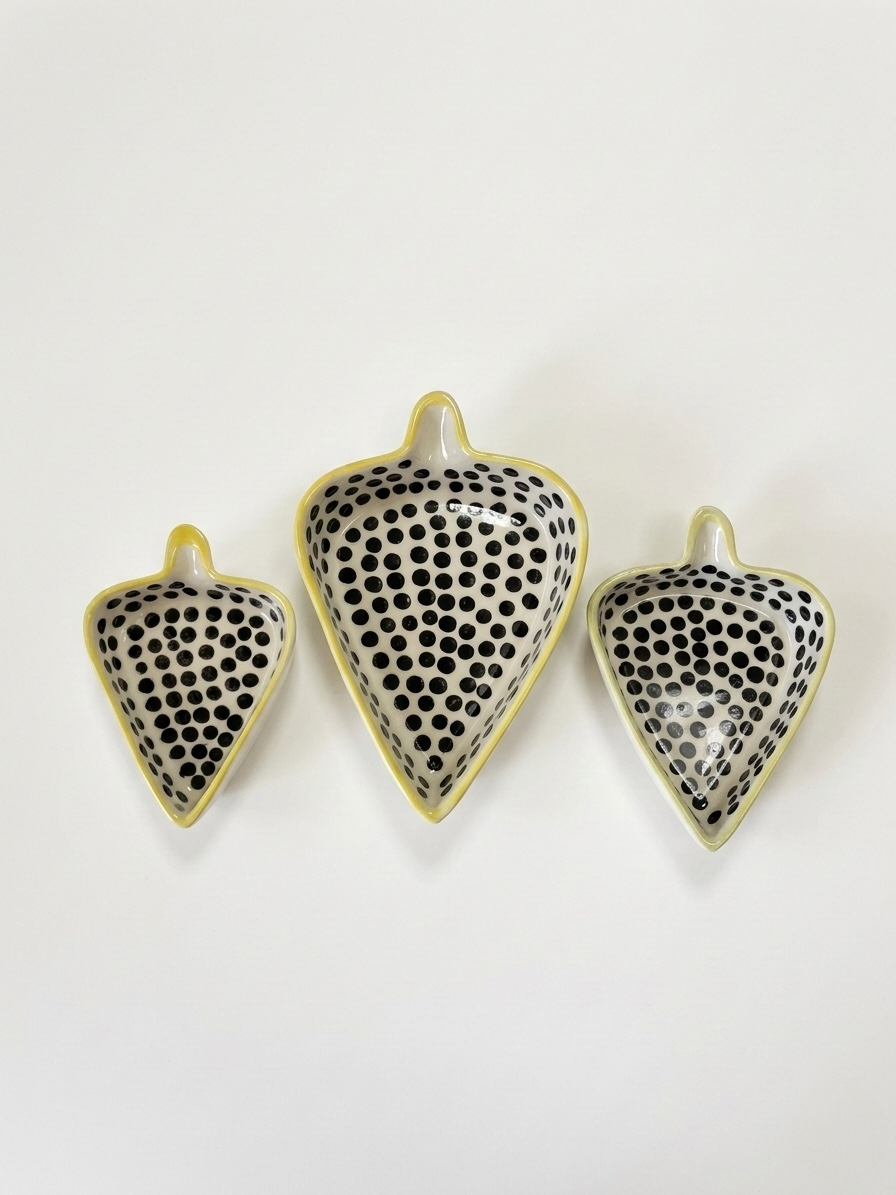 Polka Dots Condiments and Snacks Trays (Set of 3)