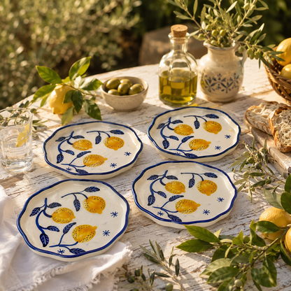 Four Lemon Snack/Dessert Plates