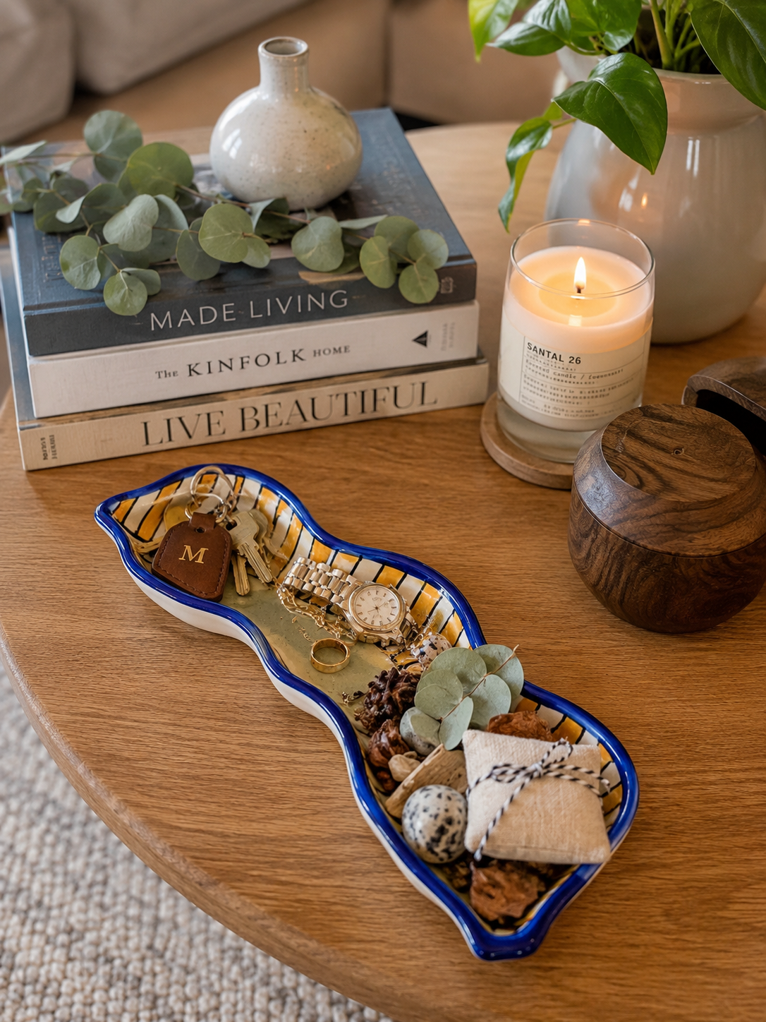 Yellow Lines Artisan Tray