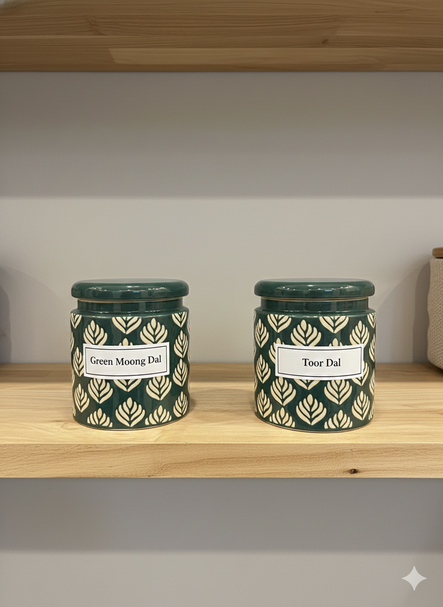 Green Design Jars Pack of 2