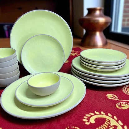 Earthy Lime Yellow Dinner set (18pcs)