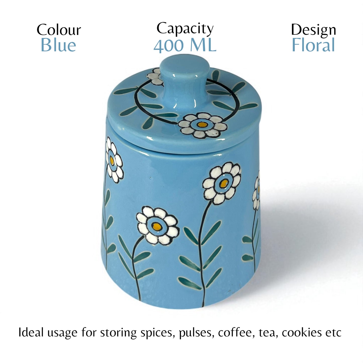 Floral Blue Jar